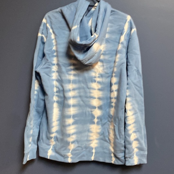 NWT PACSUN SIZE  MEDIUM MENS HOODED SWEATSHIRT BLUE WHITE TIE DUE DESIGN UNISEX - Picture 8 of 10